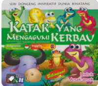 Image of katak yang mengagumi kerbau